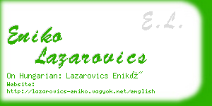 eniko lazarovics business card